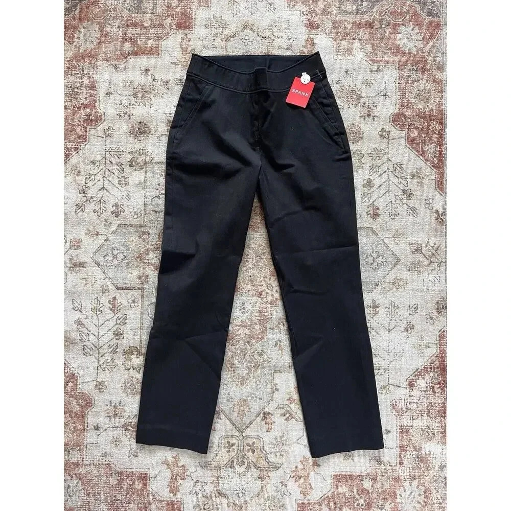 Spanx Polished Ankle Slim Black Pants Straight Womens Peite Size XS